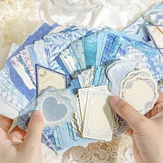 100 piezas Juego de surtido de papel decorativo vintage para scrapbooking, materiales DIY hechos a mano para collage, paquete variado para diarios, fondos, notas, scrapbooks, álbumes