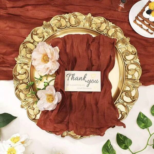 6/18 Pack Cheesecloth Napkins 19.69 X 19.69 Inches Crinkle Napkins Rustic Boho Style Napkins Soft Smooth Fabric Decorative Napkins For Wedding Events Party Decor (Rust Red)