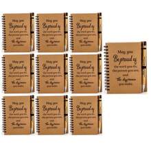 2pcs/Set, 6sets/12pcs, 10sets/20pcs Employee Appreciation Gift Set - Includes Motivational Bamboo Ballpoint Pen And Spiral Notebook, Appreciation Notebook Mini Spiral Inspiration Notebook Wholesale Thank You Gifts For Volunteers, Teachers, Nurses, Team Building, Birthday, Retirement, Holiday Office (20pcs/12pcs/2pcs)