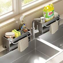 Kitchen Drainer, Sink Sponge Rack, Draining Device, Sink Storage Rack For Steel Wool, Stainless Steel Sponge Storage Rack, Kitchen Utensil And Accessory Storage Rack For The Worktop. - Xám - Xem 3