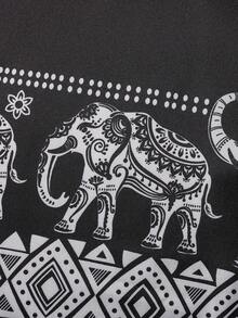 Męski kardigan w stylu retro z nadrukiem w stylu kimono, z długim rękawem, wiązaniem z przodu, swobodna koszula wykonana w 100% z poliestru, bez kołnierzyka, odpowiednia na każdą porę roku – idealny prezent, wygodna odzież wierzchnia | Koszula w stylu vintage | Można prać w pralce - Czarne - Zobacz 8