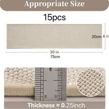 1/7/15pcs Non-Slip Stair Treads, Rubber Backed Stair Runners, Suitable For Stairs, Wooden Steps, Noise Reduction, Linen Material, Suitable For Elderly, And Pets, Machine Washable - Apricot - View 14