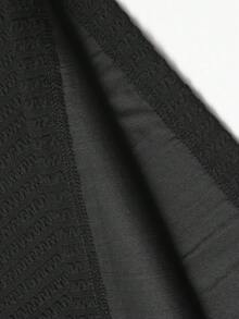 1pc Men's Textured Fabric V-Neck T-Shirt, Soft Drape, Anti-Pilling, Breathable, Suitable For Spring/Summer Casual, Beach, Office, Old Money Style - Black - View 9