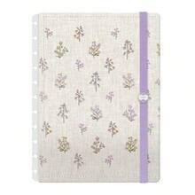 Front And Back Cover Iscool For Disc-Bound Notebook, Floral Stitching. - tử đinh hương - Xem 1
