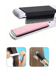 1pc High Temperature Resistant Carbon Fiber Hair Straightener, Self-Adhesive Hair Straightening Styling Clamp, Hair Salon & Home Use Hair Straightener Comb - Multicolor - View 5