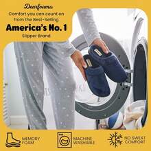 Dearfoams - Zuecos de terciopelo de microfibra Darcy de espuma viscoelástica para mujer - Chaqueta - Ver 9