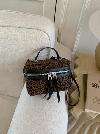 A Brand-New Fashionable And Versatile Leopard Print Single-Shoulder Crossbody Bag, Paired With A Simple And Elegant Retro Women's Shoulder Strap Small Bag, Is Suitable For Daily Outings And Going Out