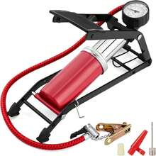 Genérico Bomba de pie de Bicicleta, 100PSI Bomba de pie Monocilíndrica Portátil con Manómetro de Presión Preciso y Válvulas Inteligentes, Bomba de Aire de pie con Set de Adaptadores - 1 - Ver 1