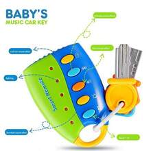 Car Key Design Music Toy, 1 Count Simulation Car Key Toy With Music & Light, Creative Educational Toy For Birthday Gifts - 藍色 - 查看 6