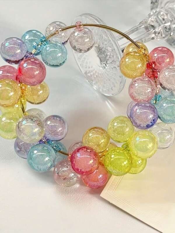 30 piezas de cuentas de burbuja de acrílico coloridas de 16 mm con agujero para colgar para manualidades de cuentas, colgantes de coche, llaveros - Suministros de cuentas