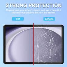 2片装钢化玻璃屏幕保护膜，兼容三星Galaxy Tab A7 A8 A9 S6 Lite S7 S8 S9 A9+ FE Plus 8.7 10.4 10.5 11 12.4英寸，高清、高透光、防刮、防摔、全屏覆盖、强效防指纹、触控灵敏，兼容三星平板电脑 - 無色 - 查看 2
