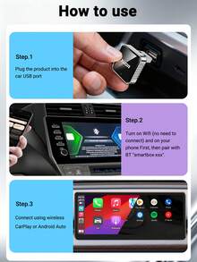 XUDA新款CarPlay AI Box迷你超级盒，支持有线转无线，具备无线CarPlay和安卓二合一功能，配备2.4-5.0GHz WiFi 5，适用于99%配备有线CarPlay和安卓功能的车辆。 - 橘色 - 查看 11