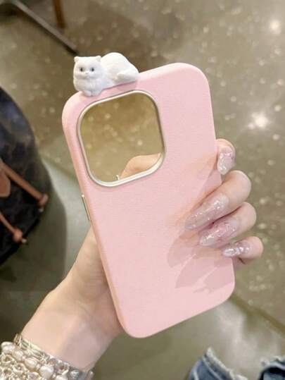 [Cute & Creative With Minimalist] Suede-Like Texture Phone Case Compatible With Apple 17Air/17Pro/17Pro Max | Black/White Available | Adorable 3D Dalmatian Dog/Sleeping Cat Accessories | Compatible With Apple 16-11/Pro/Pro Max/Plus, S20-S25/FE/Plus/Ultra, Redmi Phones | Fashionable Cute & DIY Minimalist Design | Anti-Slip, Anti-Scratch, Anti-Drop