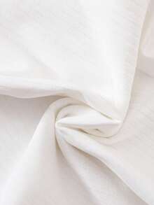 女婴情人节纯色罗纹荷叶边短袖上衣 + 蝴蝶刺绣灯芯绒背带短裤套装 - 酒紅色 - 查看 8