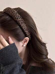 1 Piece Circumference 14.17inch / 36cm Brown High Crown Sponge Headband, Fashionable And Versatile, Simple Style, Suitable For Daily Wear, Shower, Makeup, Matching Outfits, Suitable For Autumn And Winter, Hairband, Women's Headband - 彩色 - 查看 4