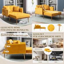 Modern design reclining armchair with adjustable backrest foldable sofa chair suitable for living room bedroom study room versatile indoor seating solution in warm mango finish - Verschiedenfarbig - Übersicht 1