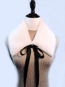 1pc Women's Ochre Warm Fashion Scarf Collar, Elegant Solid Shoulder Wrap, Detachable Collar, Daily Wear, Polyester