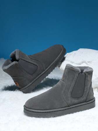 High-Top Snow Boots, Fashionable Casual Couples Shoes, Korean Style Short Tube Boots, Autumn/Winter New Warm Thickened Versatile Short Boots, Winter Shoes, Anti-Slip Men's Shoes
