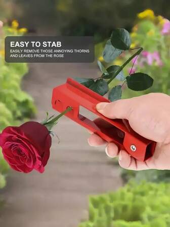 1 pieza Herramienta quitaespinas con diseño floral; Alicates modernos de metal para tallos de flores con espinas; Herramienta de floristería para quitar espinas de hojas; Alicates para perforar espinas de rosas; Extractor de espinas de rosas; Herramienta esencial de jardinería para pelar flores de 5.51 pulgadas; Accesorio imprescindible para floristas y entusiastas de la jardinería.