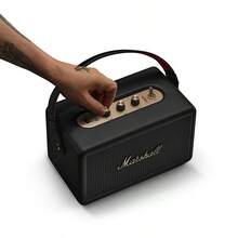 Marshall Kilburn III Portable Bluetooth Speaker: Wireless Connectivity, Waterproof Design For Outdoor Use, And Bass Enhancement Technology For Clear Sound Quality. - Black and Gold - View 5
