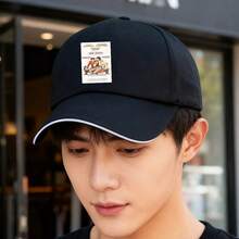 Black Standard Cap "The Sting" Movie Design, Fashionable, for Summer graphic print visual retro small head around unisex baseball cap fashionable breathable low cap Baseball cap sports ball cap snapback cap Duckville cap duck cap snapback large head around low cap - ブラック - チェックする 2