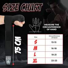 Inner Gel Gloves, Hook And Loop Closure, Breathable Wrist Wraps For Boxing And MMA Training, Black, 75cm - Large-x-large - View 10