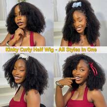 bling hair 200 Density Kinky Curly Half Wig Human Hair 3 In 1 Seamless Wear And Go Glueless Wigs 22 Inch Human Hair With Drawstring Beginner Friendly Deep Wave Wig Glueless Wig For Women Daily Wear 26 Inch Human Hair 3 In 1 Drawstring Seamless Flip Over Kinky Straight Half Wig Natural Hairline,200% Density Headband Wig Human Hair  Body Wave Wigs For Women Glueless None Lace Front Deep Wave Wig Brazilian Virgin Hair Wear And Go Kinky Curly Headband Wigs Machine Made 20 22 Inch Straight Headband Glueless    Human Hair Wig For Women 180% Density Natural Color 20 Inch,Elastic Drawstring Wear And Go Glueless 13x4 13x6 Deep Wave Lace Front Wigs 200 Density Invisible Melt Skin-Drawstring Wig Human Hair Glueless Pre Cut Pre Plucked 13x4 Body Wave Drawstring Wear And Go Glueless Wigs For Women Beginner Friendly - Natural Black - 查看 8