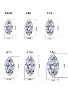 1 Pc Marquis Lab-Grown Diamond, 0.05ct-0.3ct. Color: D-E. Clarity: VS-VVS. Suitable For Jewelry Making And Holiday Gifts. - Clear - View 8