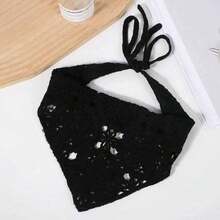 1pc Floral Crochet Knitted Triangle Headband, Breathable Versatile Retro Daisy Headscarf For Women Hair Accessories Women Bandana Fall Head Scarf Autumn Hair Band Soft Head Band For Gifts Winter For Vacation Outfits Woman - Nhiều màu - Xem 12
