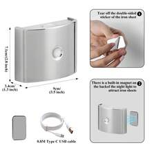 LED Smart Motion Sensor Wall Light, Wireless LED Wall Lamp, Battery Powered Night Light, Rotatable, Easy Installation, Adjustable Color Temperature And Brightness, Suitable For Corridor, Bathroom, Bedroom, Kitchen, Cabinet, Stairs, Entrance, Bedside, Table, Wardrobe, Home Decor, Living Room - Multicolor - View 10