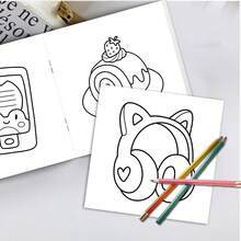 GDTME Cute Minimalist Daily Items (Camera, Mirror, Slippers, Desserts, And Books) Sweet Scene Coloring Book, Comfortable Space Coloring Book, Ideal For Valentine's Day, Mother's Day, Father's Day, Teacher's Day, Easter, Halloween, Christmas Parties And Birthdays, Great For Friends Who Enjoy Coloring And Back To School (Comes With Elegant Coaster Pad) - Pink - View 7