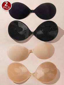 vfvQueen 可重复使用的硅胶前扣式聚拢文胸,乳贴,女士内衣配饰,适合搭配夏季连衣裙、连体裤、婚纱 - 彩色 - 查看 32