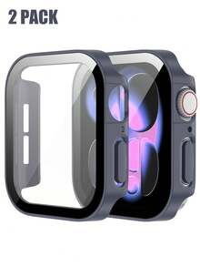 Bộ 2 ốp bảo vệ chống nước tương thích với Apple Watch. Thiết kế 3 trong 1 với khung PC cứng, miếng dán màn hình cường lực và vòng đệm chống nước, cung cấp khả năng bảo vệ toàn diện chống nước, va đập và trầy xước. Tương thích với các mẫu Ultra/11/10/9/8/7/6/5/4/SE, kích thước 40/41/42/44/45/46/49mm. Dễ dàng lắp đặt, cảm ứng nhạy, phù hợp cho cả nam và nữ. - Xám xanh - Xem 1