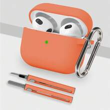 Juego de funda protectora suave de silicona con cierre y llavero anti-pérdida para Pro de 2da generación - Naranja - Ver 3