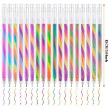 1.2mm Multicolor Gel Pen - Vibrant Spiral Write, Glitter, Pastel Colors, Mixed Ink Effects, Perfect For Hand Account, Greeting Card, Journaling, And Artistic Creations - Unique Writing Experience - Ideal For Students, Prizes,Back To School Gift - Multicolor - View 10