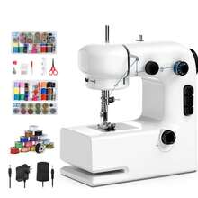 Máquina De Coser Eléctrica Doméstica Portátil De 43 Puntadas - Blanco - Tipo de Enchufe A USA (110-127V) - Ver 1