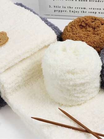 Handmade DIY Coral Fleece Knitting Scarf Yarn, Thick Knitted Roving For Scarf Knitting, Thanksgiving Gift For Family