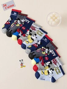 Disney 10/5 正品米奇卡通儿童袜子，新年礼物袜，男童冬季袜子，米奇卡通圣诞新年动画袜，男童袜子，家居袜，创意礼物袜，儿童袜子，适合学生/成人作为礼物和日常穿着 - 彩色 - 查看 14