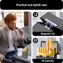 Estuche de metal cepillado para cigarrillos - 20 unidades | Accesorio para fumar a prueba de golpes, impermeable y portátil - Multicolor - Ver 4