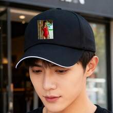 A black backpack hat with a swimsuit design, compact and stylish duck cap Baseball cap snapback cap Duckville cap breathable baseball cap snapback small head around unisex retro low cap ball cap graphic print low cap large head around fashionable visual sports - ブラック - チェックする 2