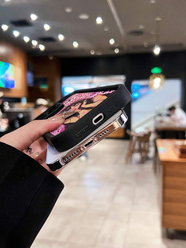 Funda gráfica exclusiva para teléfono, compatible con Samsung,  17,  16 Pro Max,  15 Pro Max,  13 y  12. Fabricada en TPU, ofrece protección contra golpes y caídas. Un regalo ideal para familiares, amigos, seres queridos, parejas y para Halloween. - Negro - Añade 4