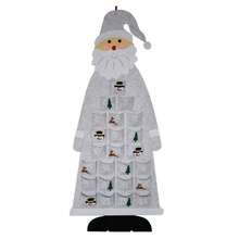 Calendário do Advento de Feltro Pendurado na Parede Calendário do Advento de Papai Noel com Bolsos 24 Dias para Presente de Natal Infantil DIY Conjunto de Árvore de Natal de Feltro Decorações de Natal Enfeites de Parede Pendurados para Decorações Natalinas em Casa, Porta, Decoração de Quarto de Inverno, Presentes de Natal, Decoração de Natal