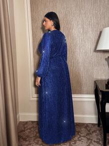 Đầm dự tiệc Doriss Delicate cỡ lớn, xẻ tà, cổ chữ V sâu, tay phồng, thanh lịch, phù hợp cho đi làm, nghỉ mát, mùa cưới, trang phục thu đông, Halloween, phong cách Kendall mùa xuân. - Nhiều màu - Xem 4