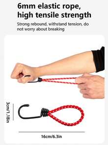 Outdoor Camping Zelt Zubehör - Leicht, strapazierfähiges Latex Material, elastische Seile, Doppel-Eisen-Haken Design, fixierte Gurte, elastische Schnüre, Aufhängehaken, langanhaltend, tragbar, elastische Seilschnallen, Mehrfachpackung