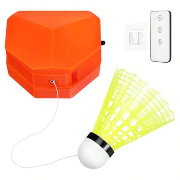 Badminton Training Tool Single Player Rebound Trainer With Remote Control Nylon Shuttlecock For Home Practice