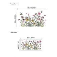 Removable PVC Bee Honey Flower Wall Sticker, Bedroom Decor, Living Room, Entrance Hall Background - Multicolor - View 14