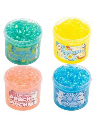 1 pieza Kit de Slime de cristal transparente con fragancia, incluye cuentas, purpurina crujiente suelta, adecuado para regalos de Navidad, fiestas de cumpleaños, slime suave y no pegajoso, juguete lindo con fragancia fuerte, regalo ideal para fiestas, Navidad, familia, amigos, estudiantes, relleno de piñata, regalo para reuniones festivas, recuerdo de fiesta de cumpleaños