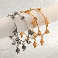 2pcs Fashionable Retro Bell Bracelets, Vintage And Unique Creative Bracelets Suitable For Girls' Daily Outings - 彩色 - 查看 2