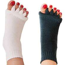 Women Toe Separator Socks Toeless Foot Alignment Socks For Yoga GYM Massage Pain Relief Improves Circulation Stretchy - Màu xanh lam - Xem 4