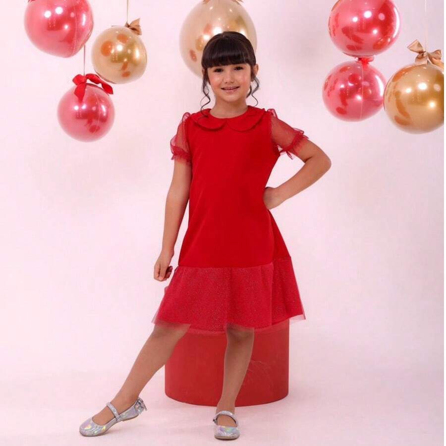 Girls' Blogger-Style Fashionista Dress - Rojo - Ver 1